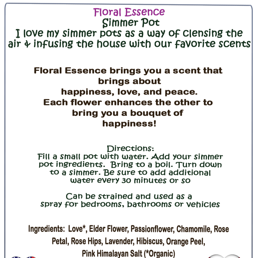 Floral Essence Simmer Pot - Natural Air Freshener - Southern Sol