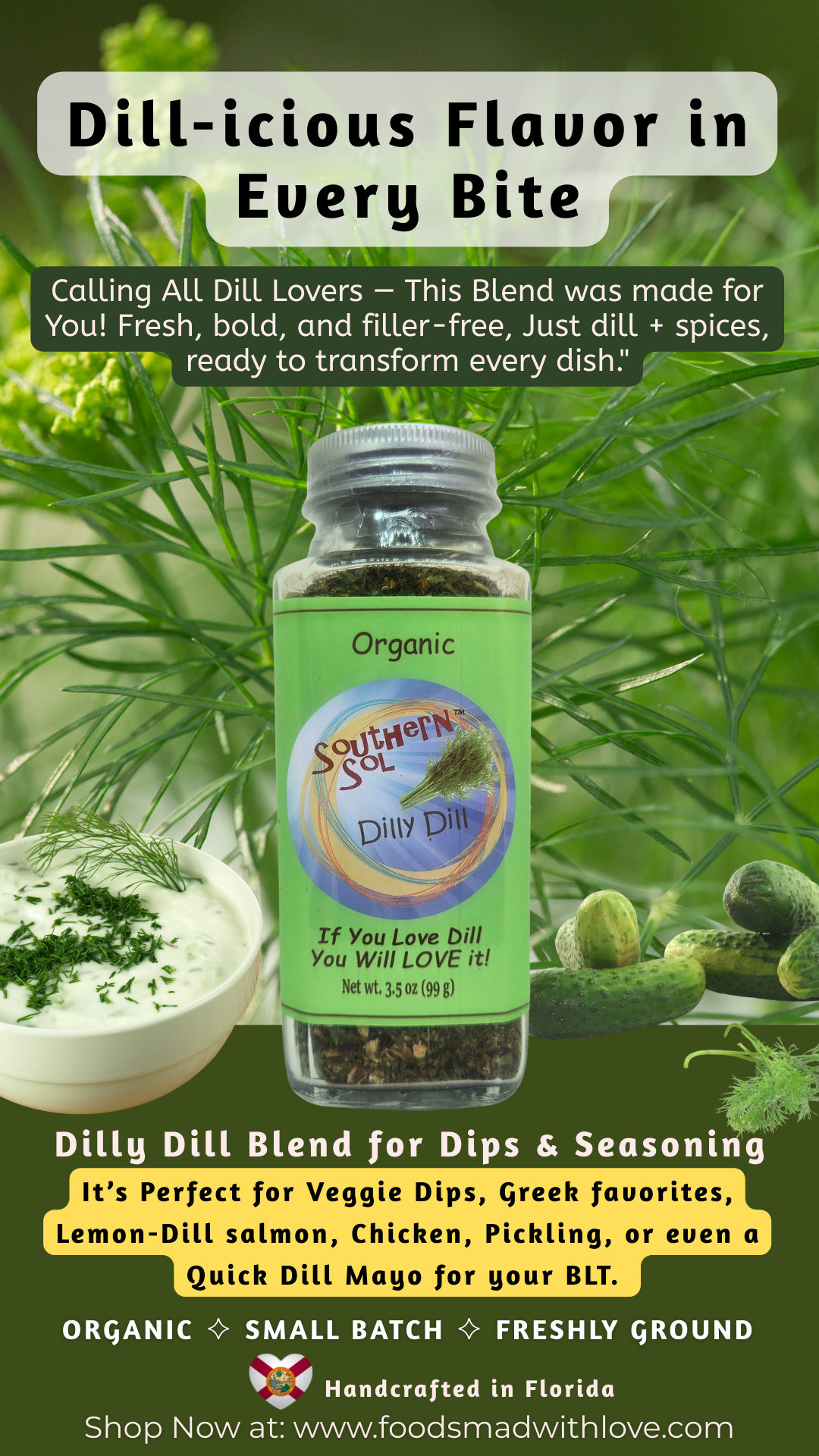 Dilly Dill | Bright, Herbal Dip & Seafood Seasoning