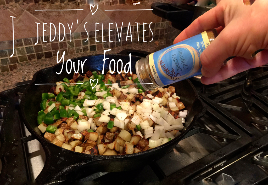 Jeddy's Seasoning Elevates your plate- pan fried potatoes cast iron cooking