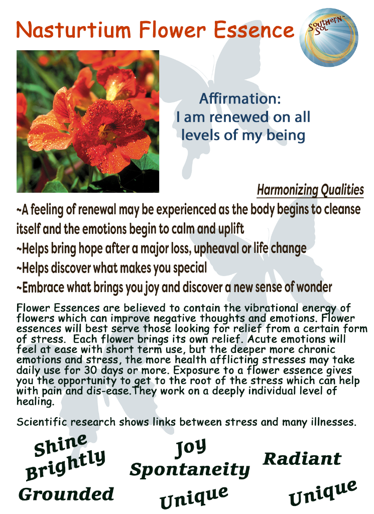 Nastrium Flower Essence - Southern Sol