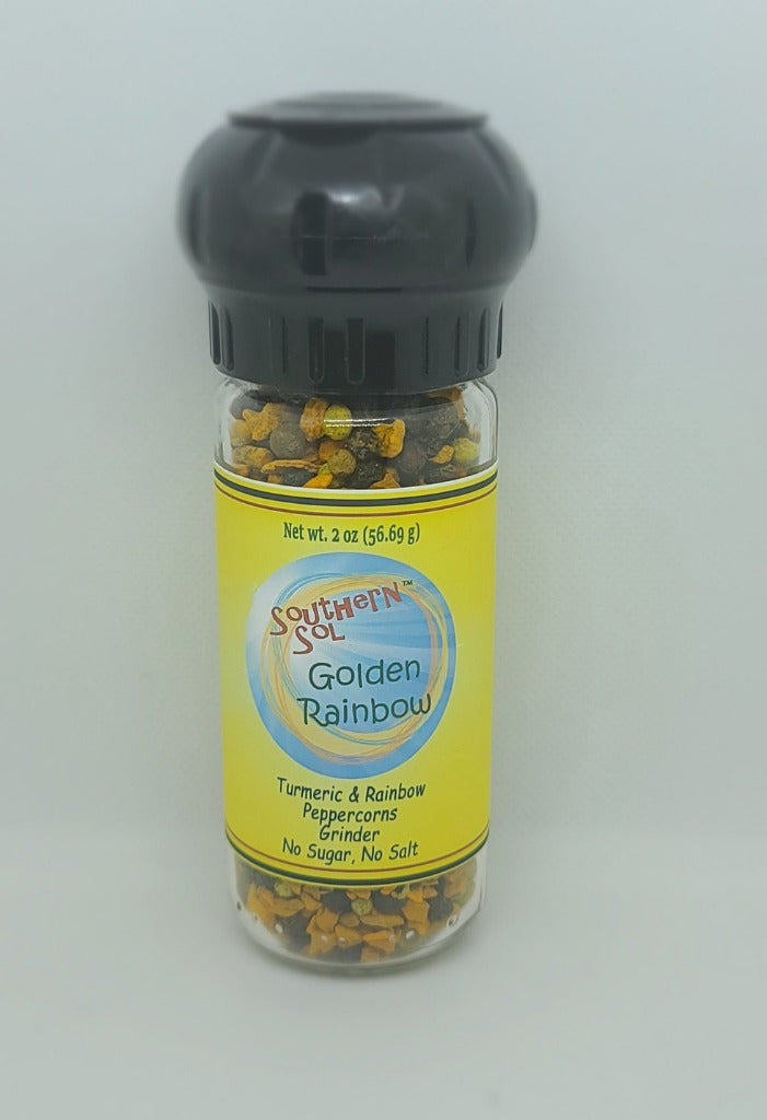 Golden Rainbow Grinder Turmeric and Rainbow Peppercorn- Southern Sol