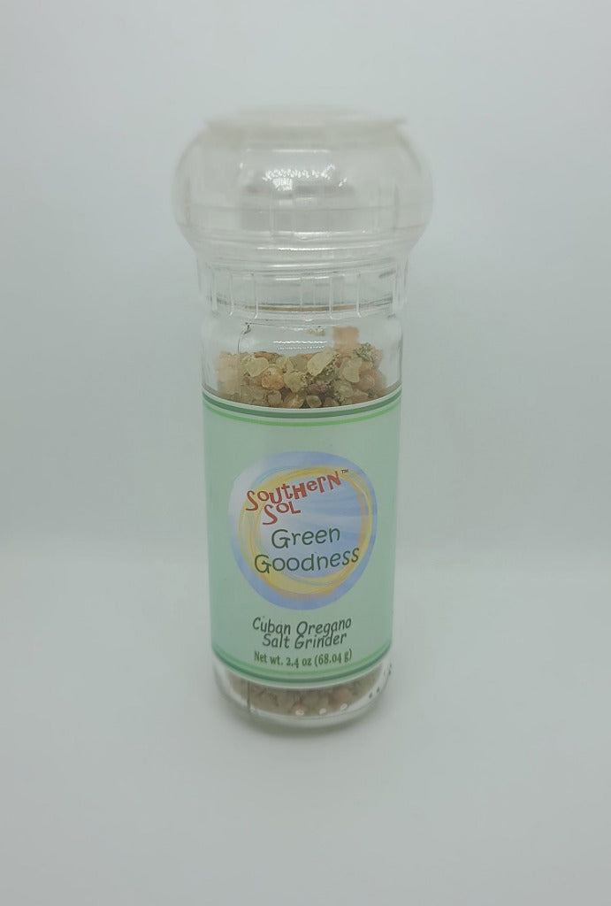 Green Goodness - Cuban Oregano Salt Grinder - Southern Sol