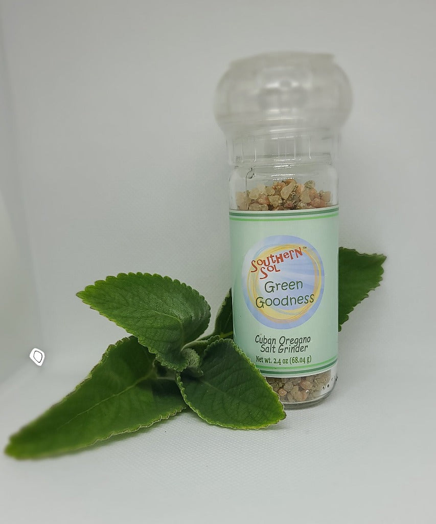 Green Goodness - Cuban Oregano Salt Grinder - Southern Sol